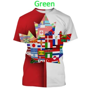 Canada Patriotic T-shirt 3D Printed Summer Fashion Men and Women's Happy Canada Day Harajuku Short-sleeved O-neck Top
