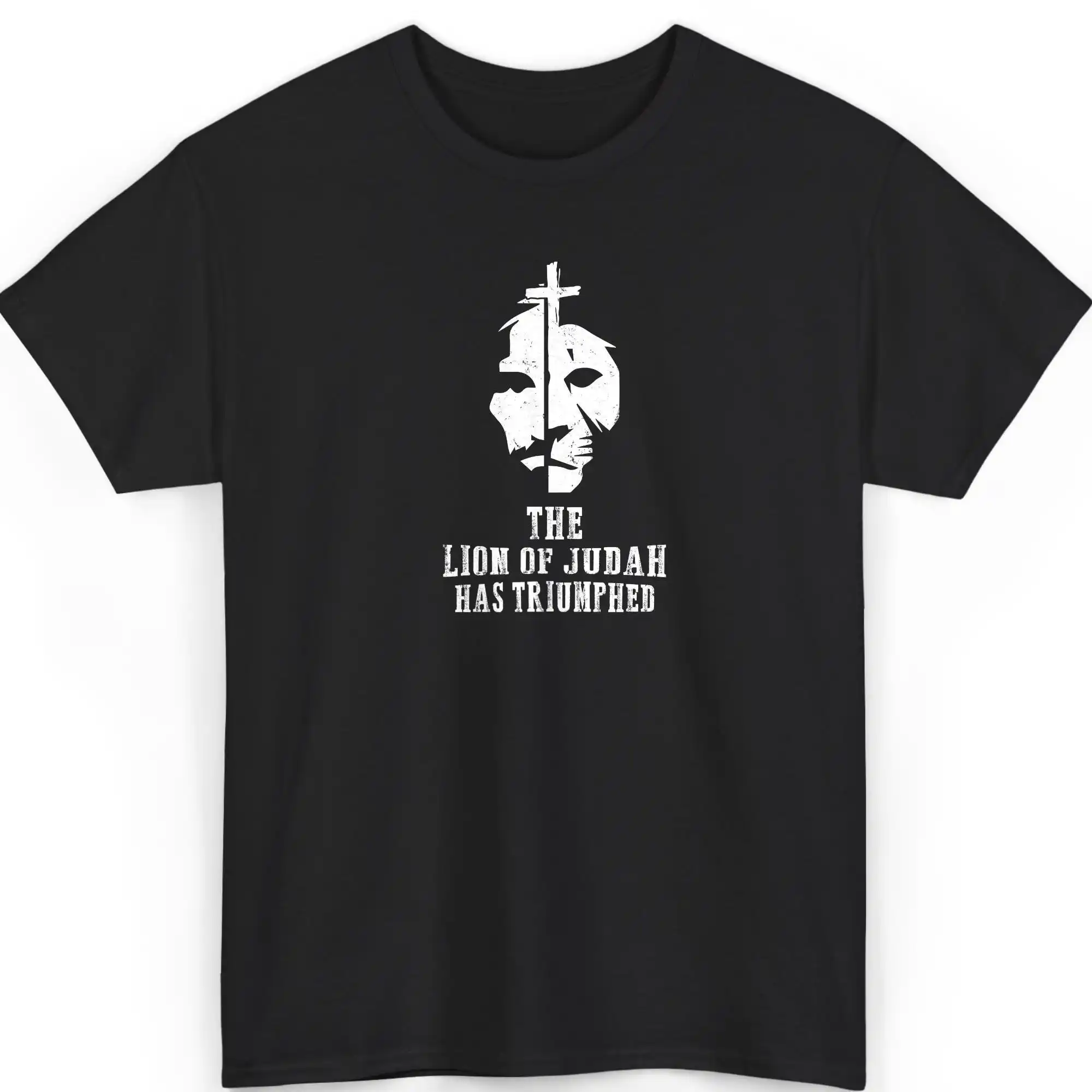 The Lion of Judah Has Triumphed T Shirt Christian Faith Religious Apparel Inspirational Bible Verse for Believers
