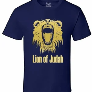 Men's Gold Foil Lion of Judah Christian Jesus God Bible Cotton T Shirt